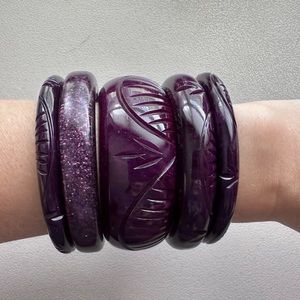 Splendette Deep Purple with glitter bangle set